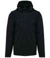 KB422 K422 Kariban Unisex Three Layer Hooded Soft Shell Jacket Black colour image